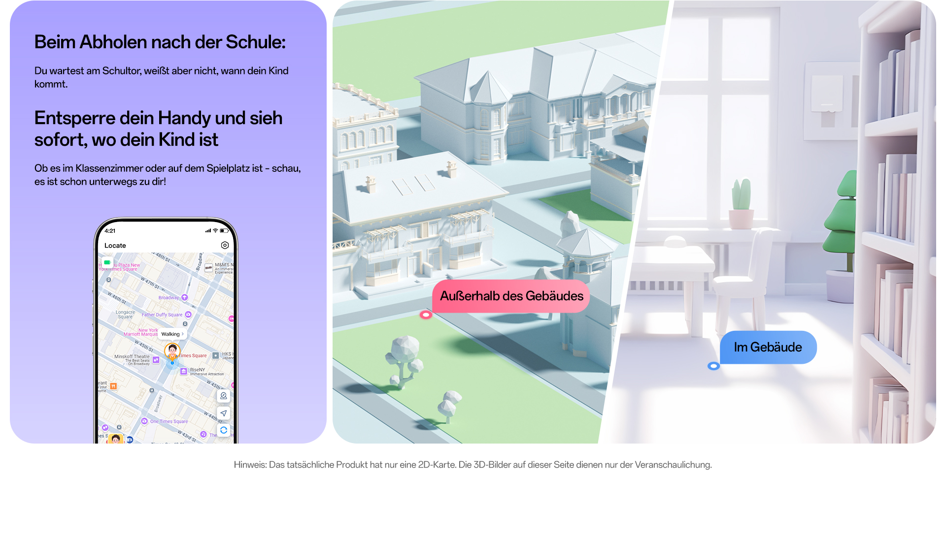 imoo Watch Phone X10 zeigt Kindesstandort auf Karte & im Raum für Eltern. Produktseite.