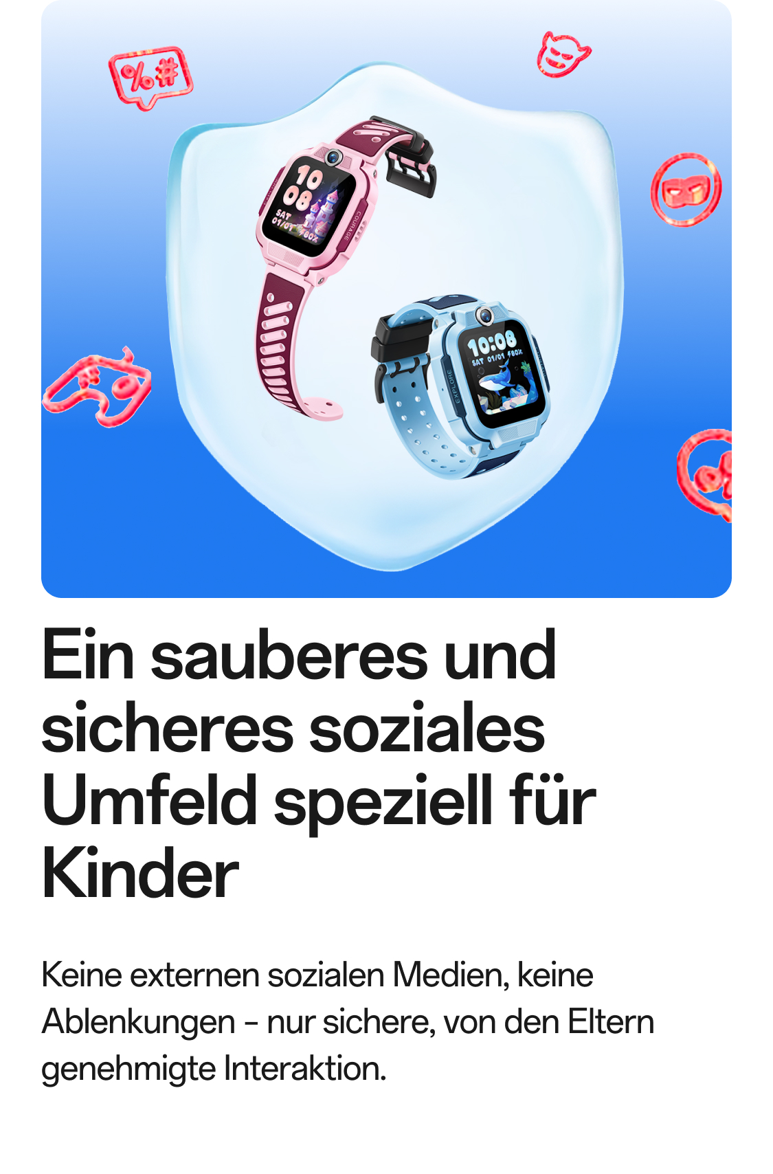 imoo Watch Phone Z3 Pink & Blau Smartwatches mit Icons, sicheres soziales Umfeld für Kinder.