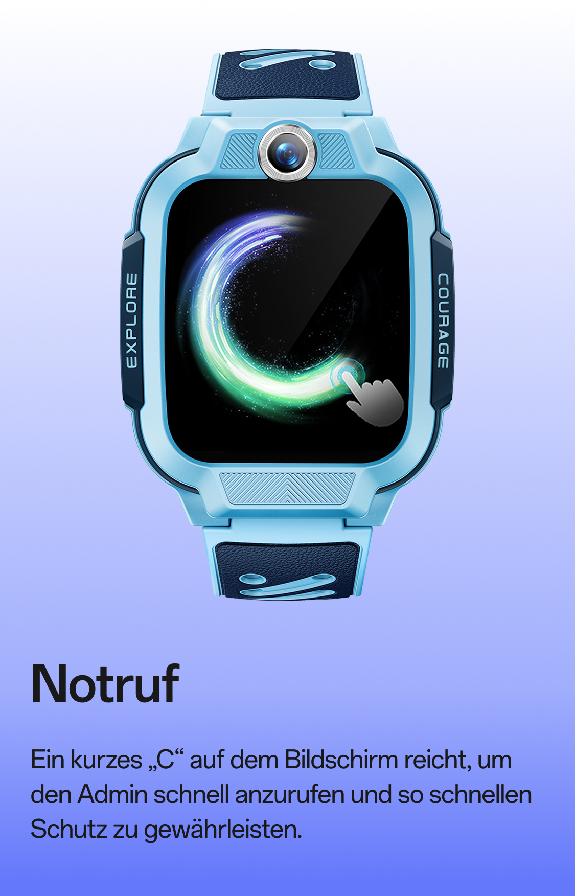 imoo Watch Phone Z3 Kinderuhr in Hellblau mit Notruffunktion, Produktseite