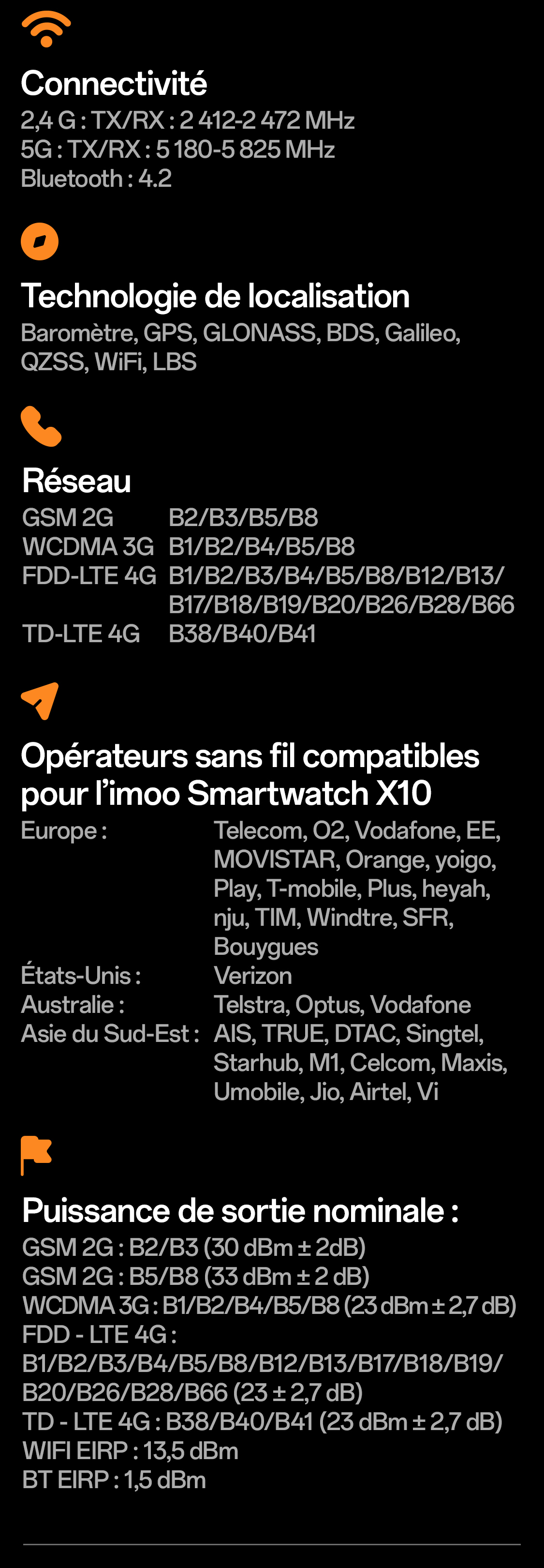 imoo Smartwatch X10 technische Daten: Abmessungen, Farben, Display, Akku, Konnektivität. Produktseite.