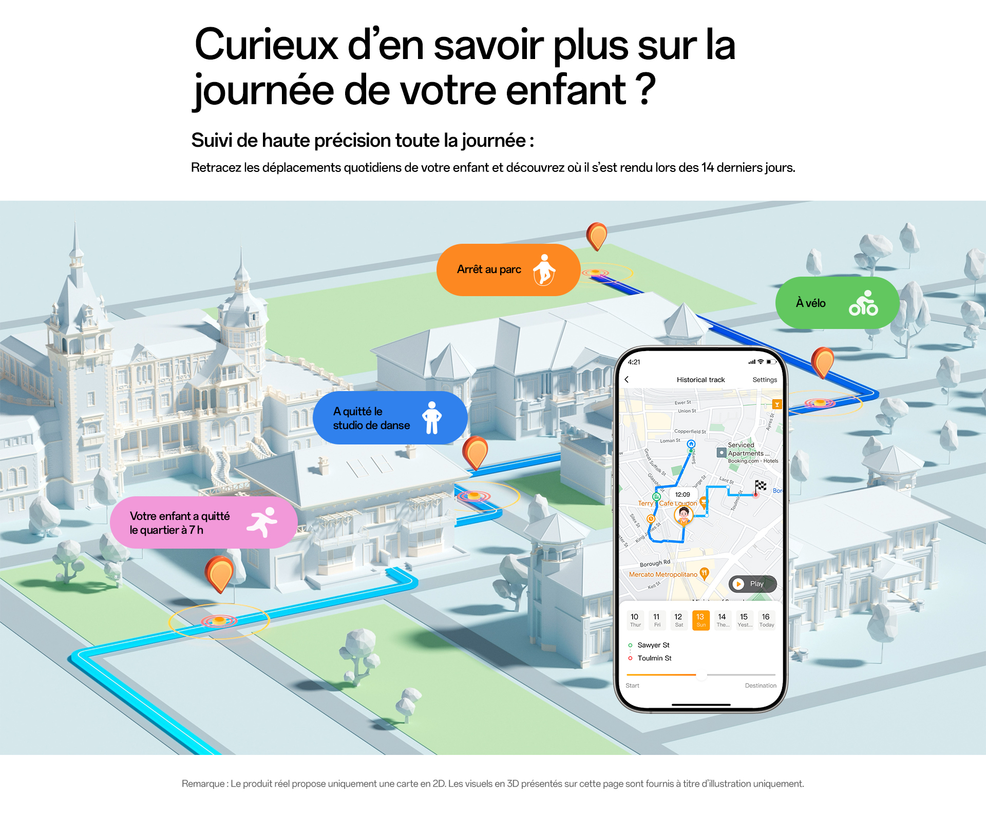 imoo Smartwatch X10 zeigt detaillierte Standortverfolgung auf Smartphone-Karte für Eltern. Produktseite.