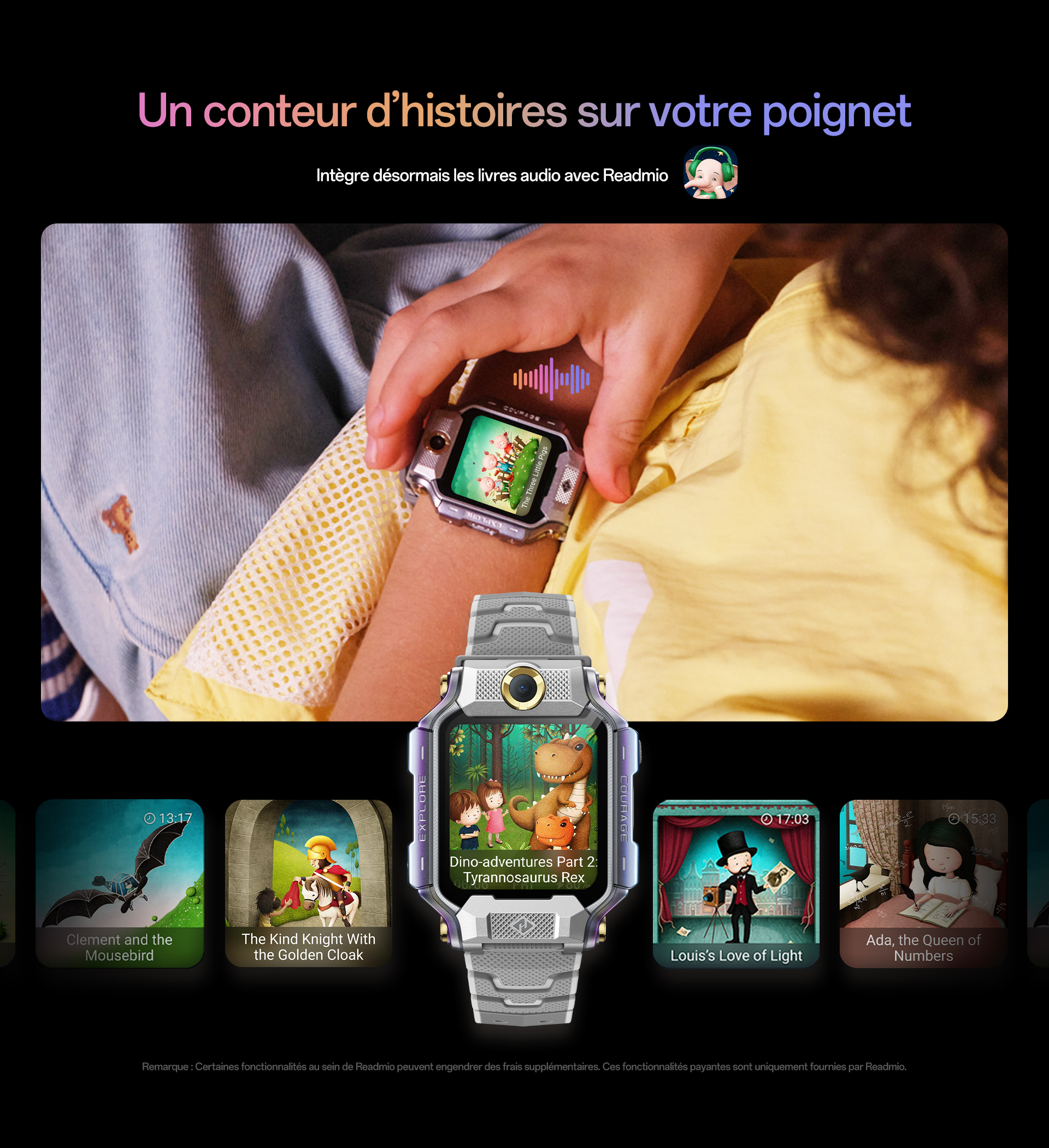 imoo Smartwatch X10: 1GB+32GB Speicher, Snapdragon Chip. Kinder spielen draußen. Produktseite.