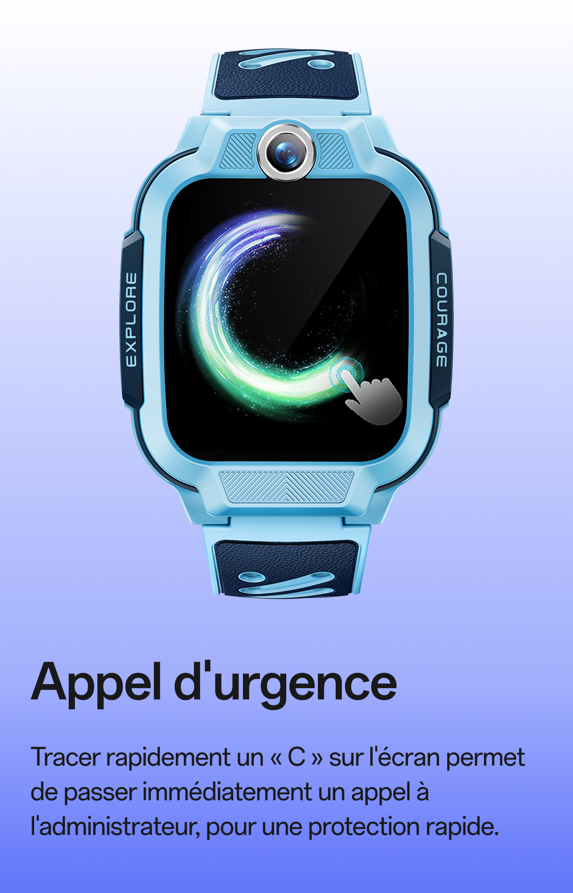 imoo Smartwatch Z3 Kinderuhr in Hellblau mit Notruffunktion, Produktseite