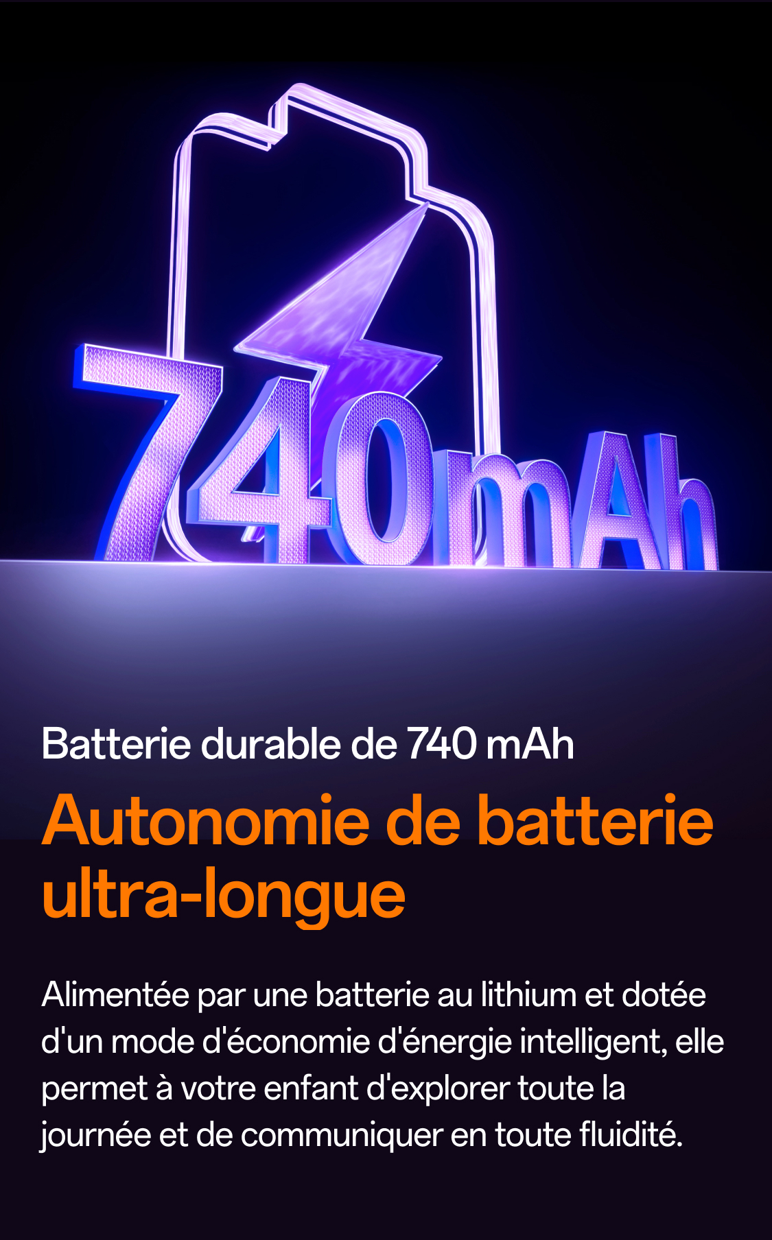 imoo Smartwatch Z3 mit 740mAh Akku für ultralange Akkulaufzeit, Produktseite