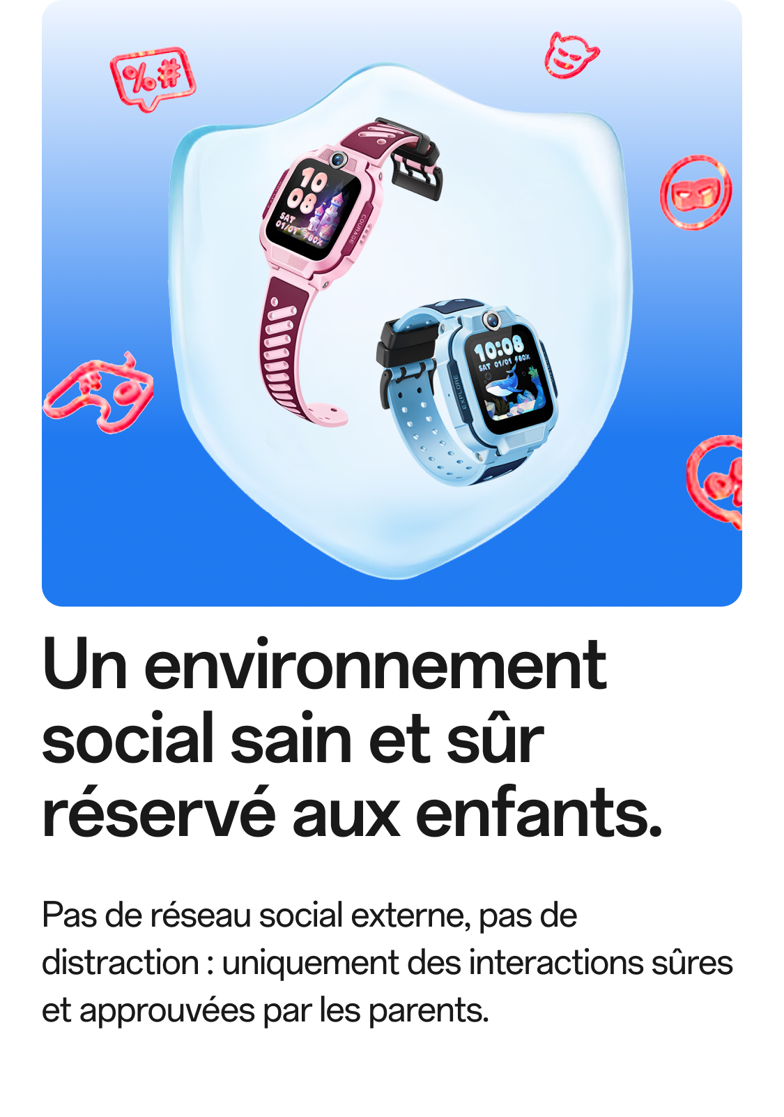 imoo Watch Phone Z3 Pink & Blau Smartwatches mit Icons, sicheres soziales Umfeld für Kinder.