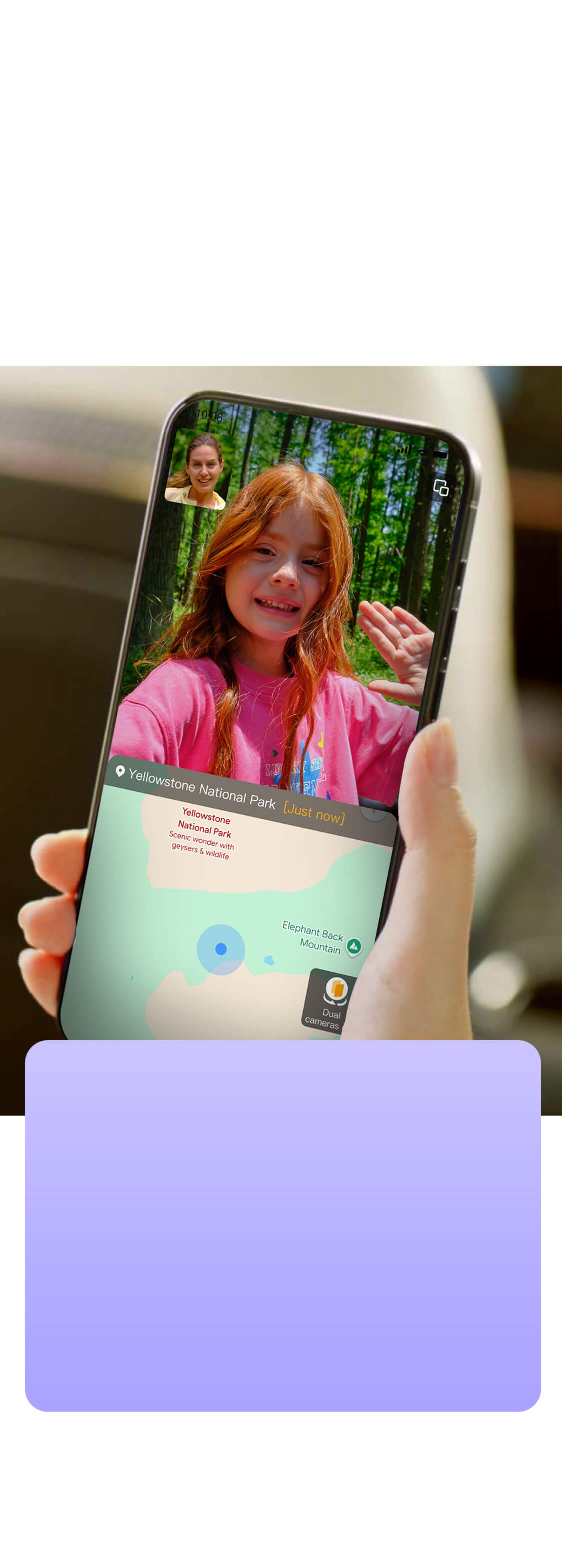 More angles greater safety front rear dual cameras split screen live view and location