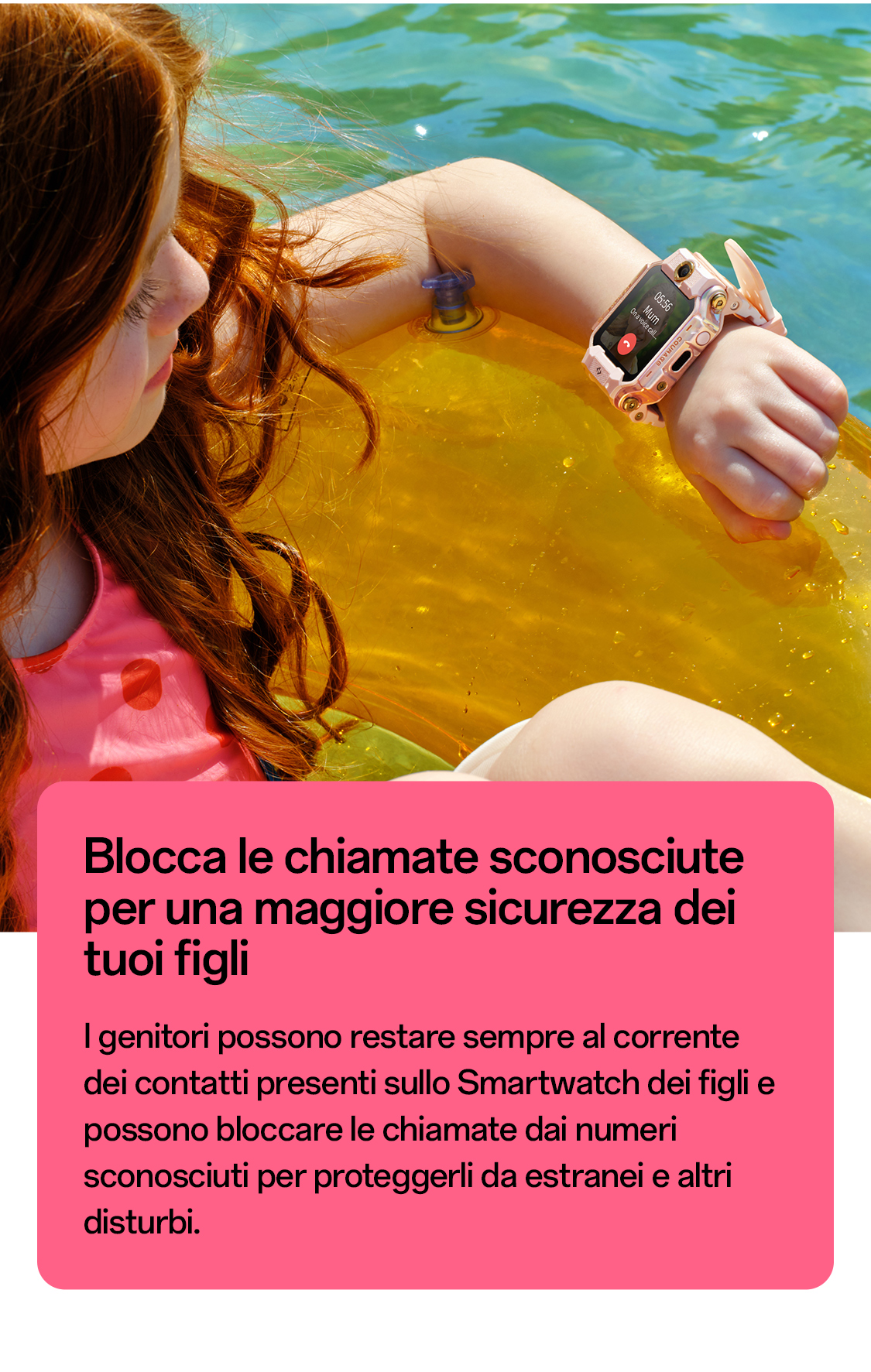 imoo Smartwatch X10 Weiß: SOS-Notruf durch 'C'-Zeichnung auf dem Display. Produktseite.