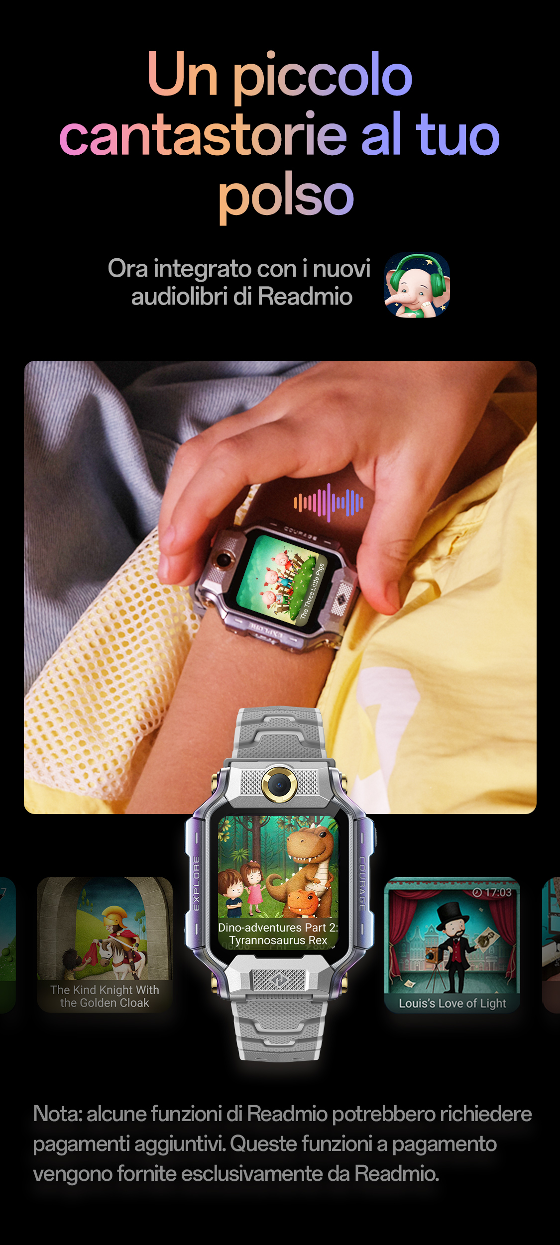 imoo Smartwatch X10: Verpackungsinhalt mit Uhr, Ladekabel, Kurzanleitung. Produktseite.