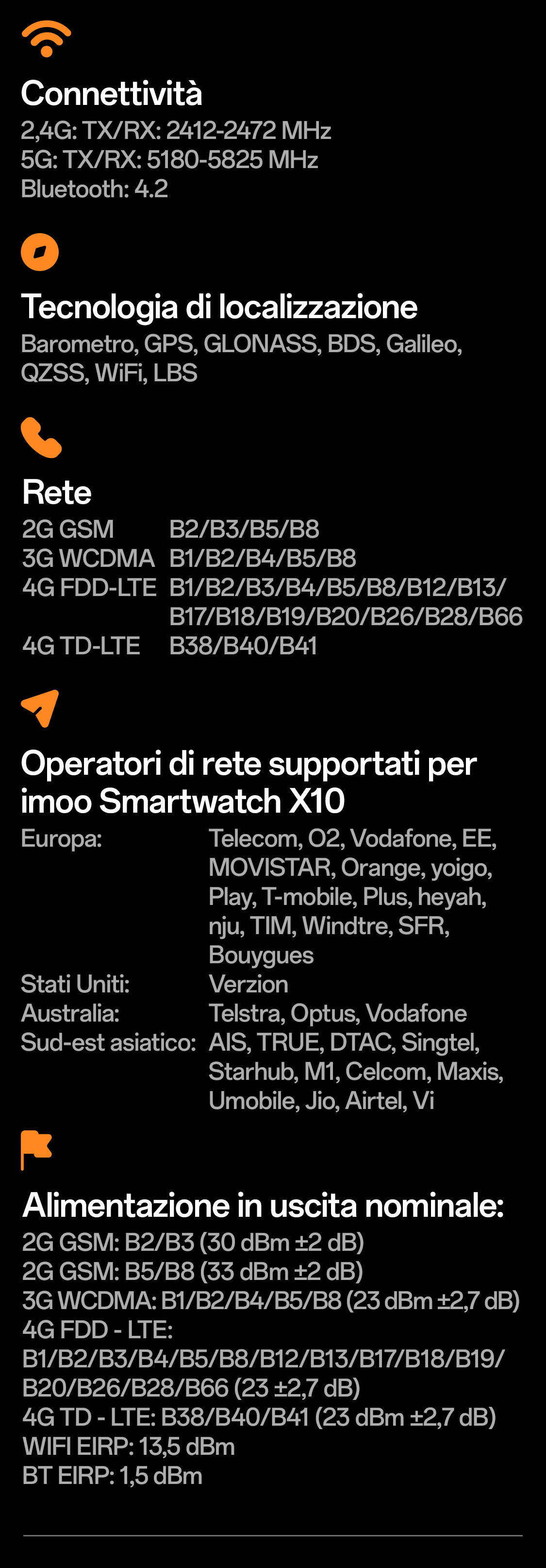 imoo Smartwatch X10 technische Daten: Abmessungen, Farben, Display, Akku, Konnektivität. Produktseite.