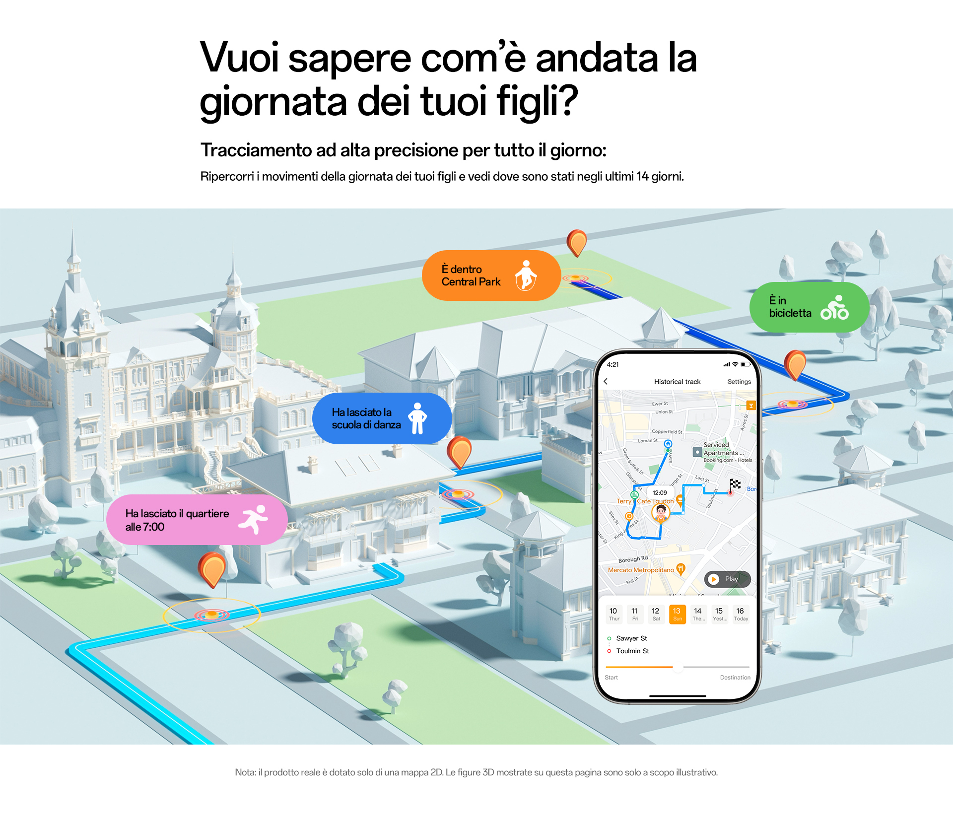 imoo Smartwatch X10 zeigt detaillierte Standortverfolgung auf Smartphone-Karte für Eltern. Produktseite.