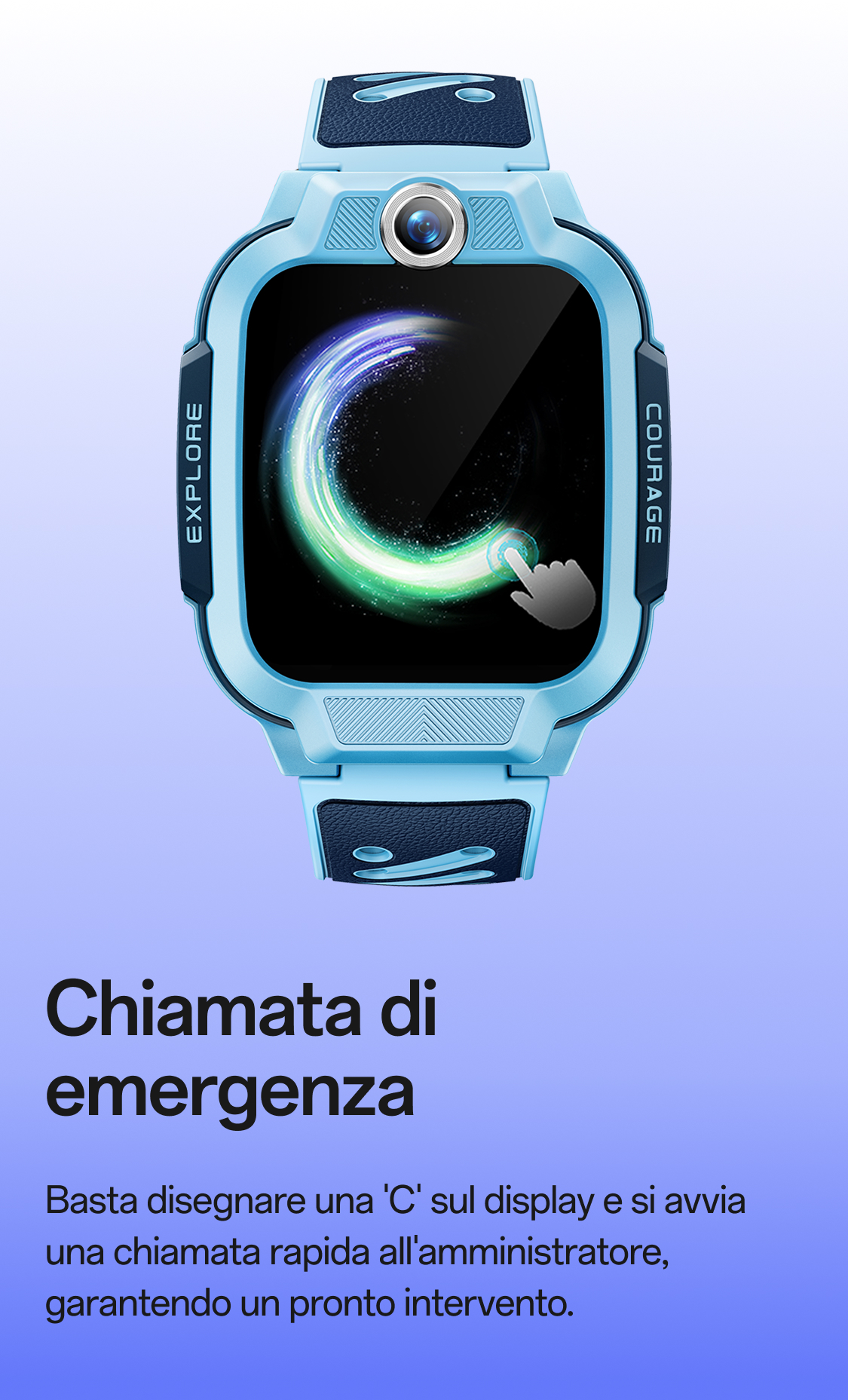 imoo Smartwatch Z3 Kinderuhr in Hellblau mit Notruffunktion, Produktseite