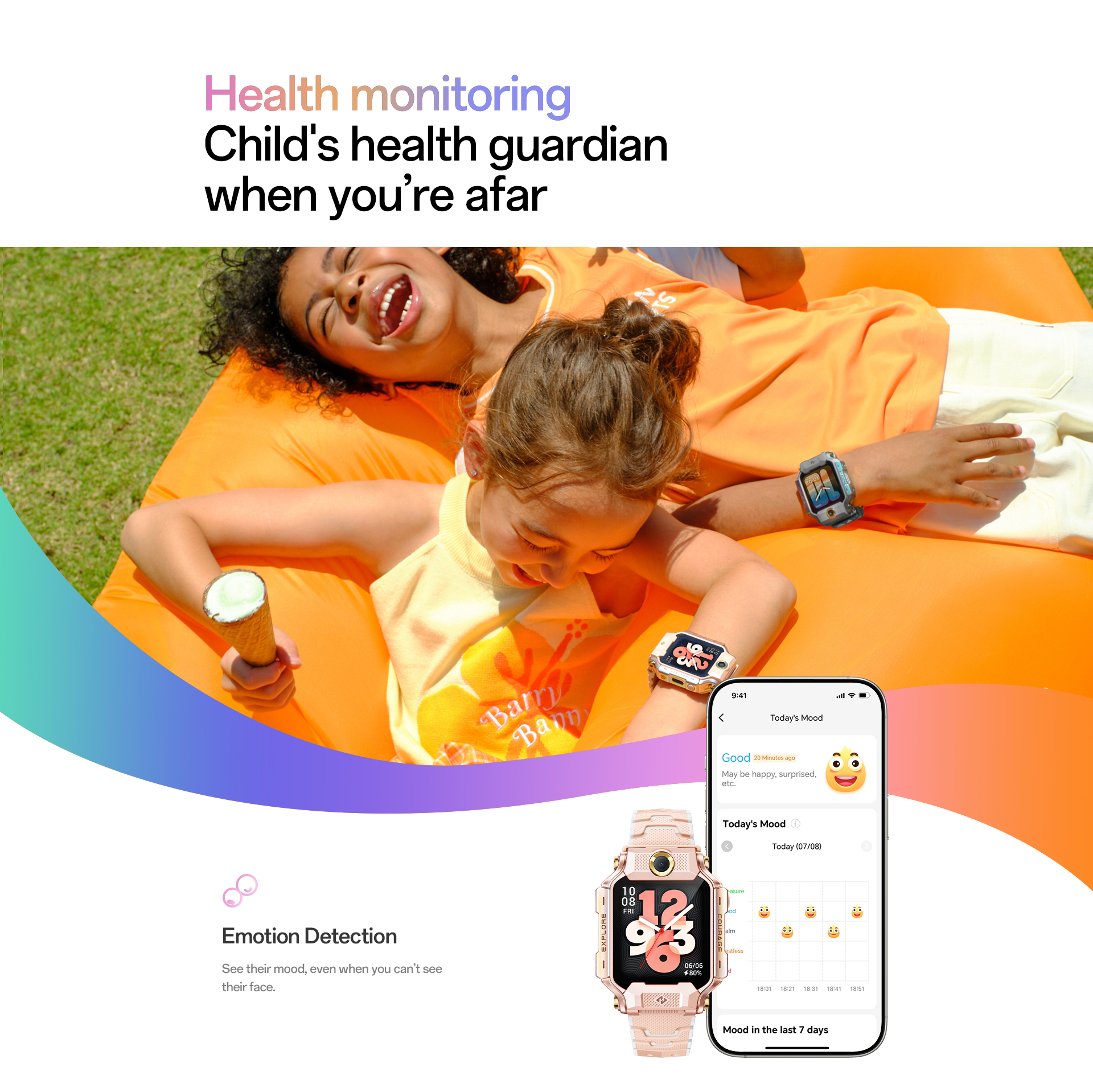 Emotion detection, mood tracking, 7-day mood history