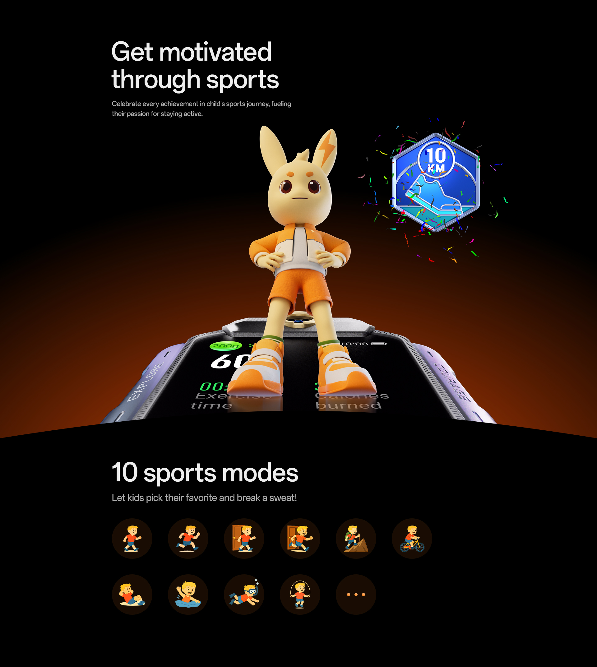 Sports motivation, achievement tracking, 10 sports modes