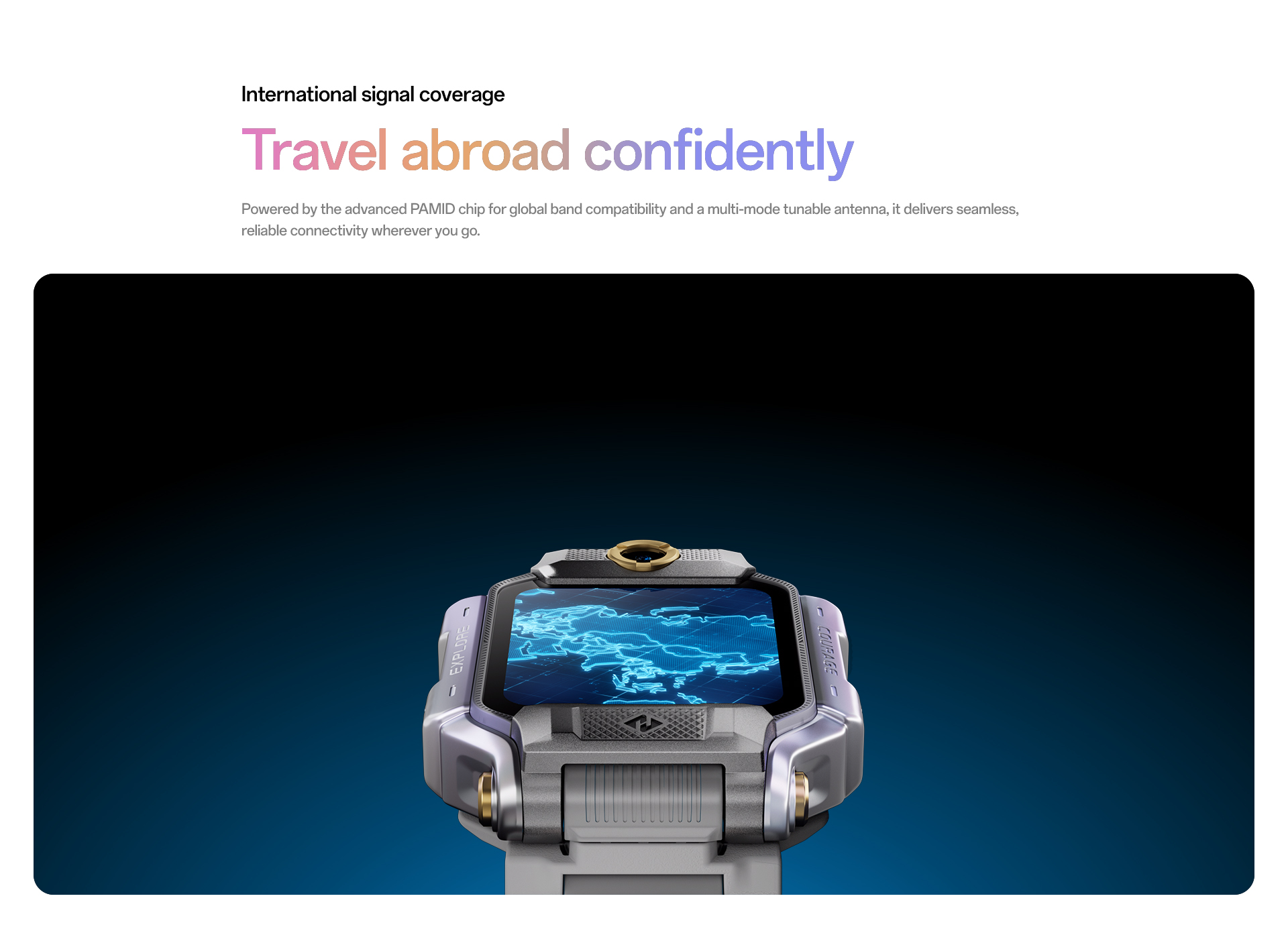 International signal coverage, PAMID chip, global connectivity, multi-mode tunable antenna