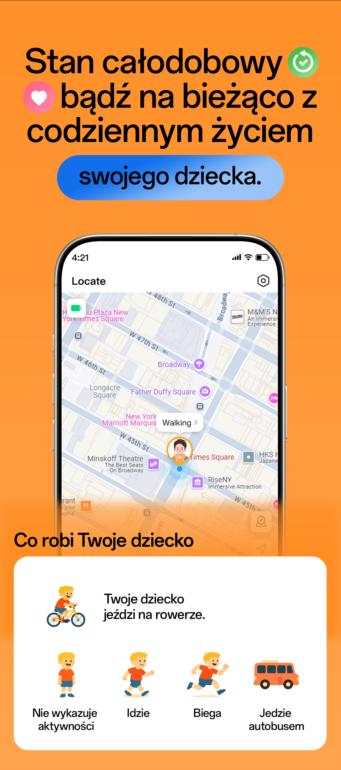 imoo Watch Phone X10 Eltern-App zeigt Kindersuche in New York, Verhaltensstatus und Herzfrequenz auf Produktseite