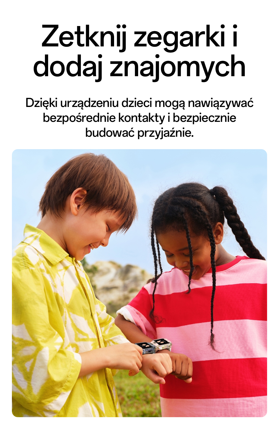 imoo Watch Phone X10 in Grau und Roségold zeigt Anruffunktion mit 'Hold to Talk' und Emojis auf der Produktseite.