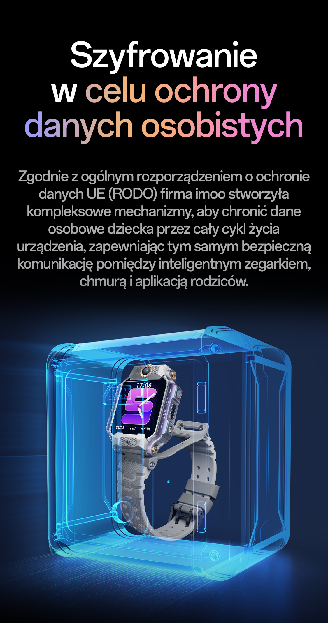 imoo Watch Phone X10: Snapdragon Chip, 1GB+32GB Speicher, 4G, WLAN. Technische Details & Kinder im Freien. Produktseite.