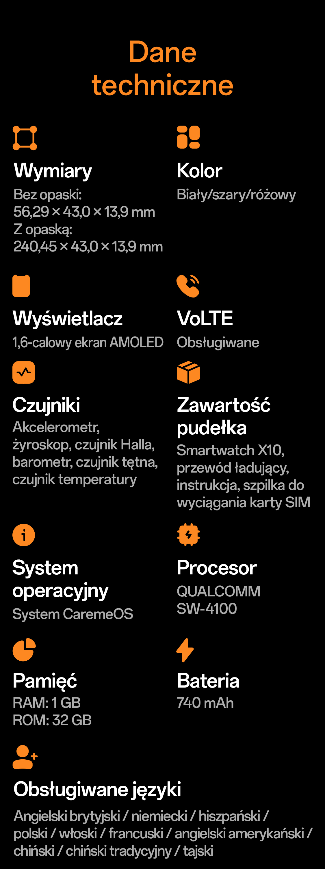 imoo Watch Phone X10 technische Daten: Abmessungen, Farben, Display, Akku, Konnektivität. Produktseite.