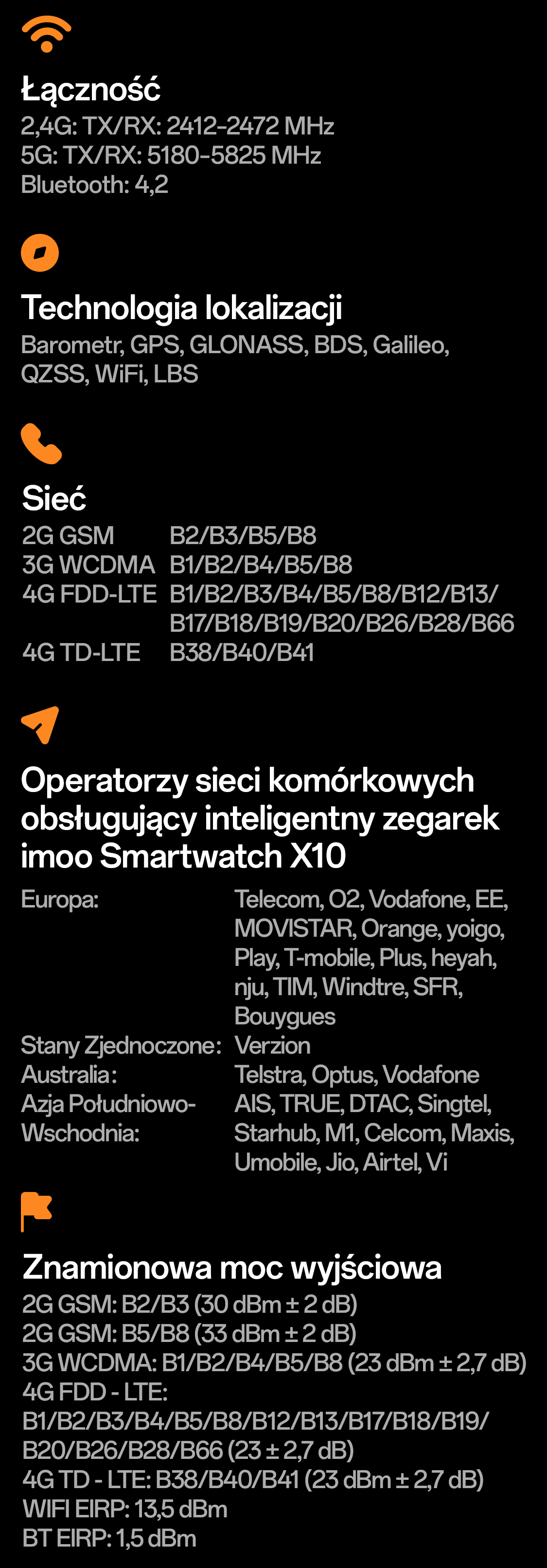 imoo Watch Phone X10 technische Daten: Abmessungen, Farben, Display, Akku, Konnektivität. Produktseite.