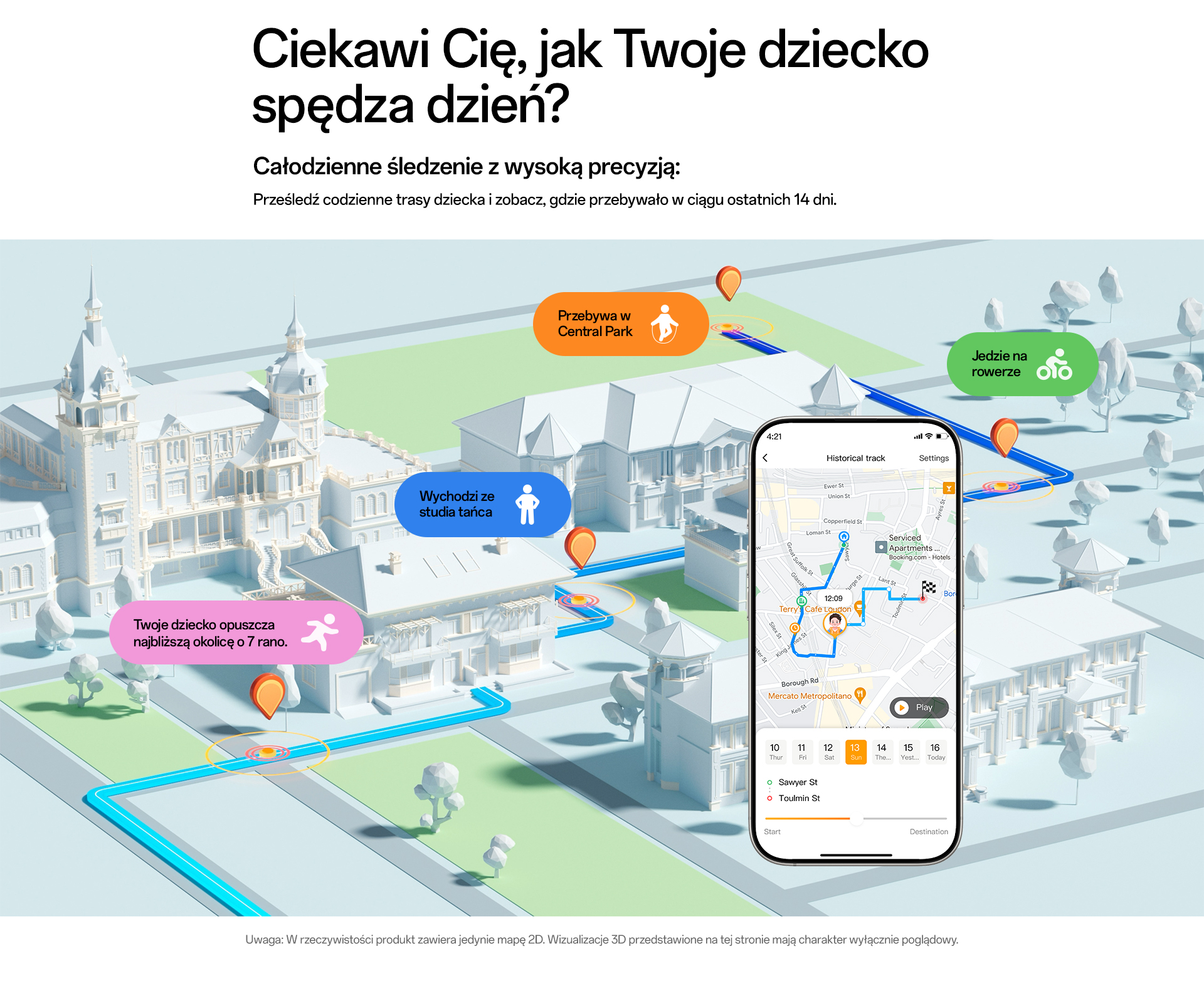 imoo Watch Phone X10 zeigt detaillierte Standortverfolgung auf Smartphone-Karte für Eltern. Produktseite.