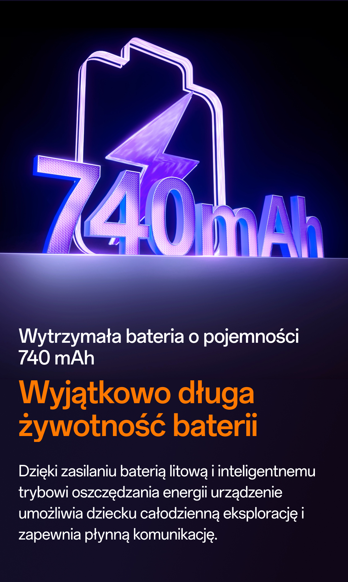 imoo Watch Phone Z3 mit 740mAh Akku für ultralange Akkulaufzeit, Produktseite