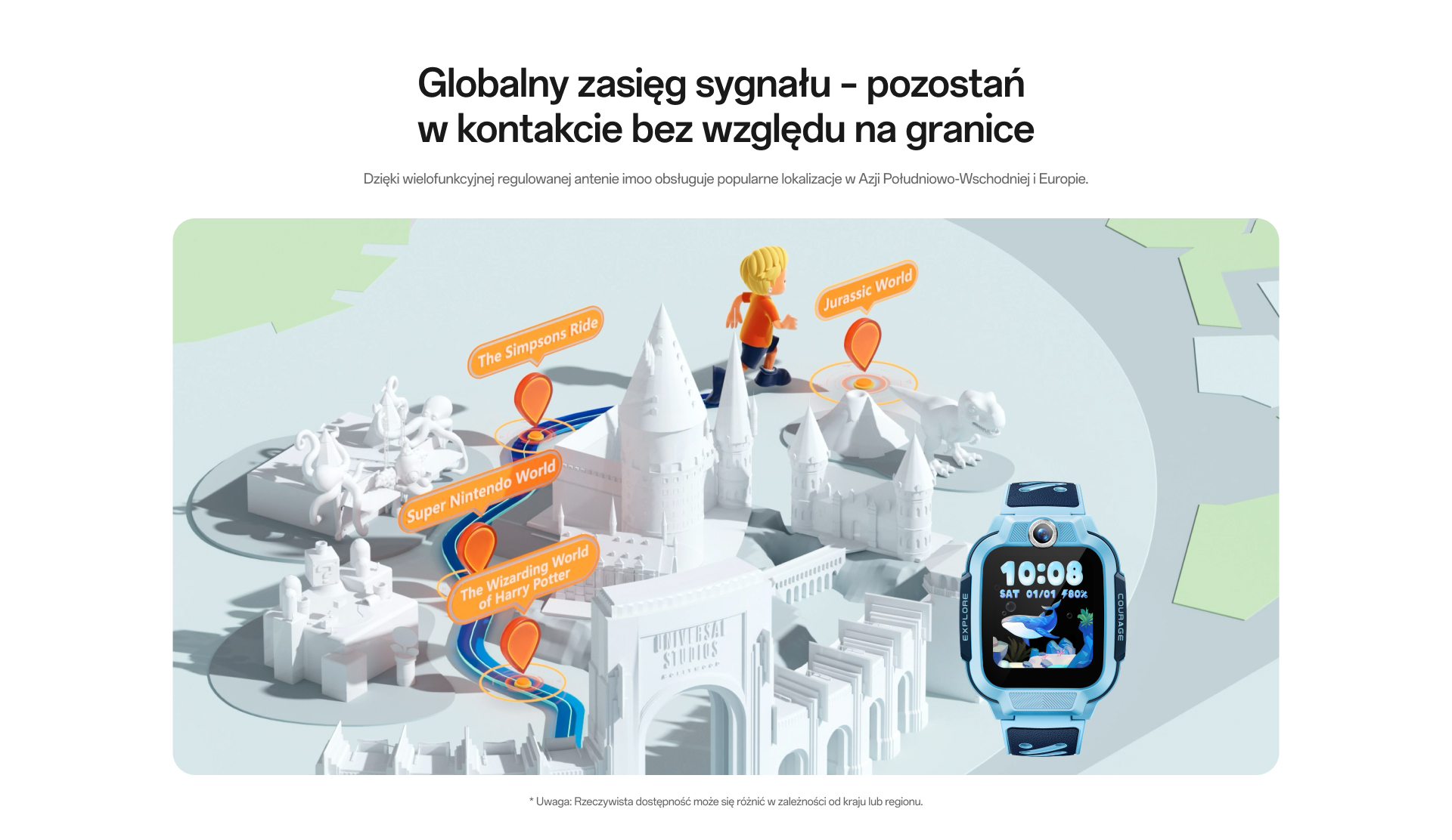 Globale Netzabdeckung von imoo mit leuchtenden Verbindungen und Standort-Pins auf stilisierten Weltkarte.