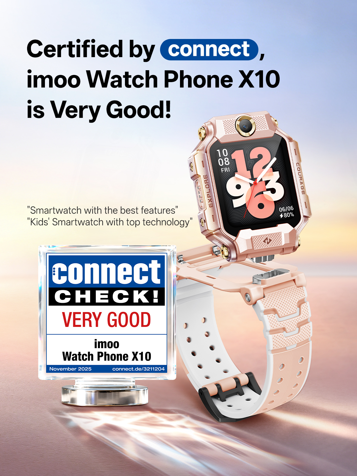 Von connect zertifiziert, imoo Watch Phone X10: Sehr gut! Smartwatch mit der besten Ausstattung und Top-Technik.