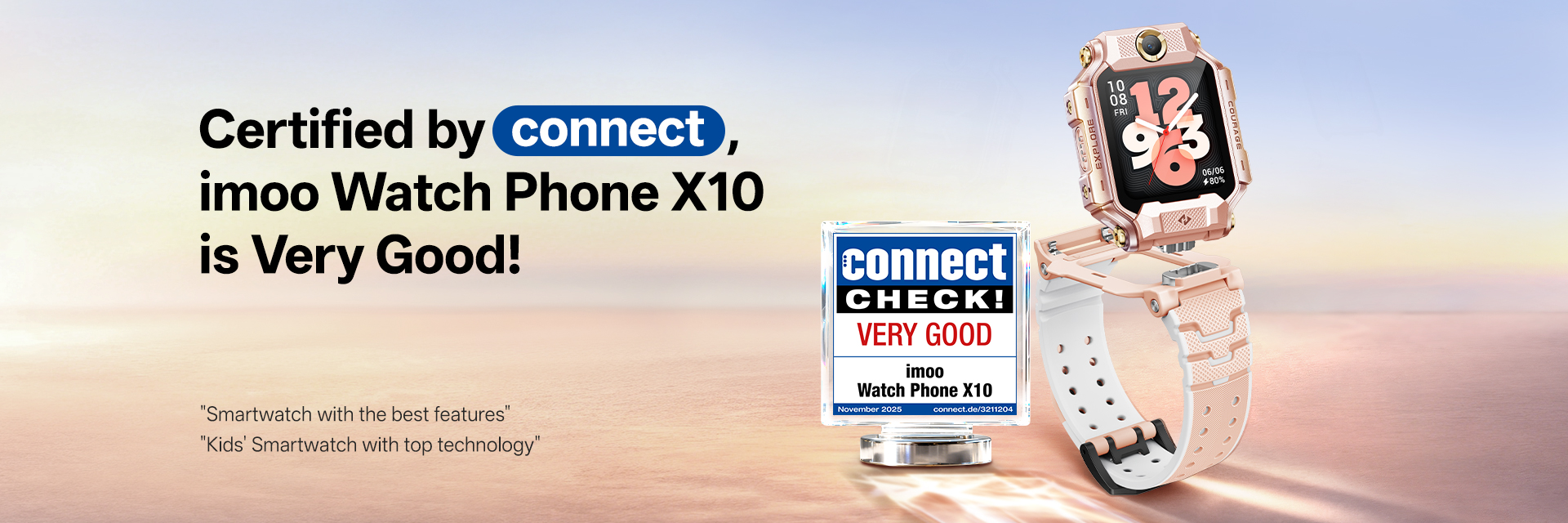 Von connect zertifiziert, imoo Watch Phone X10: Sehr gut! Smartwatch mit der besten Ausstattung und Top-Technik.