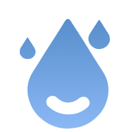 imoo Openbuds E5 IPX4 Wasserdichtigkeit Symbol mit Smiley, auf blauem Hintergrund mit Wasserwellen und Eismustern