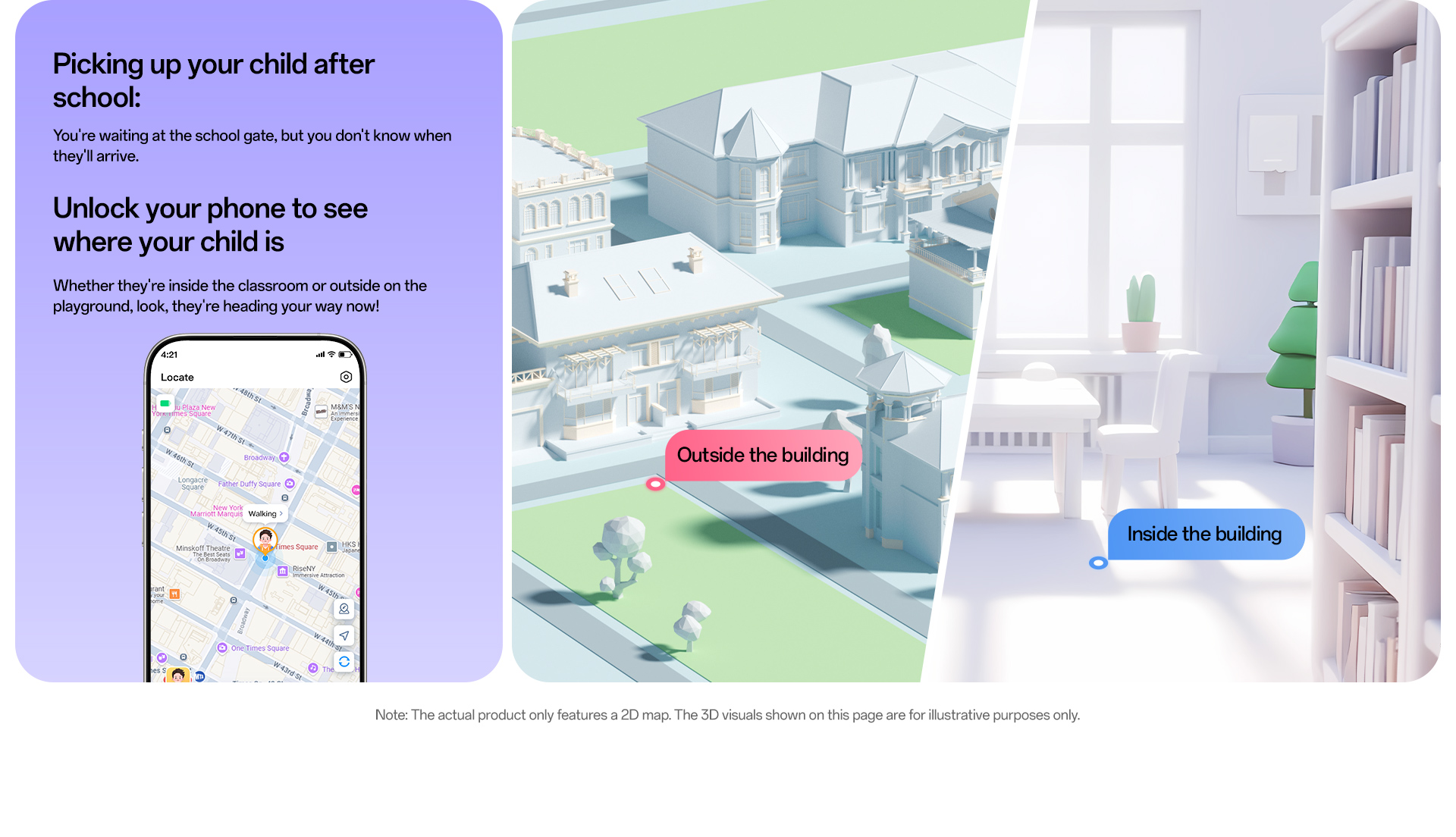 Pick up after school unlock phone to see child location classroom or playground