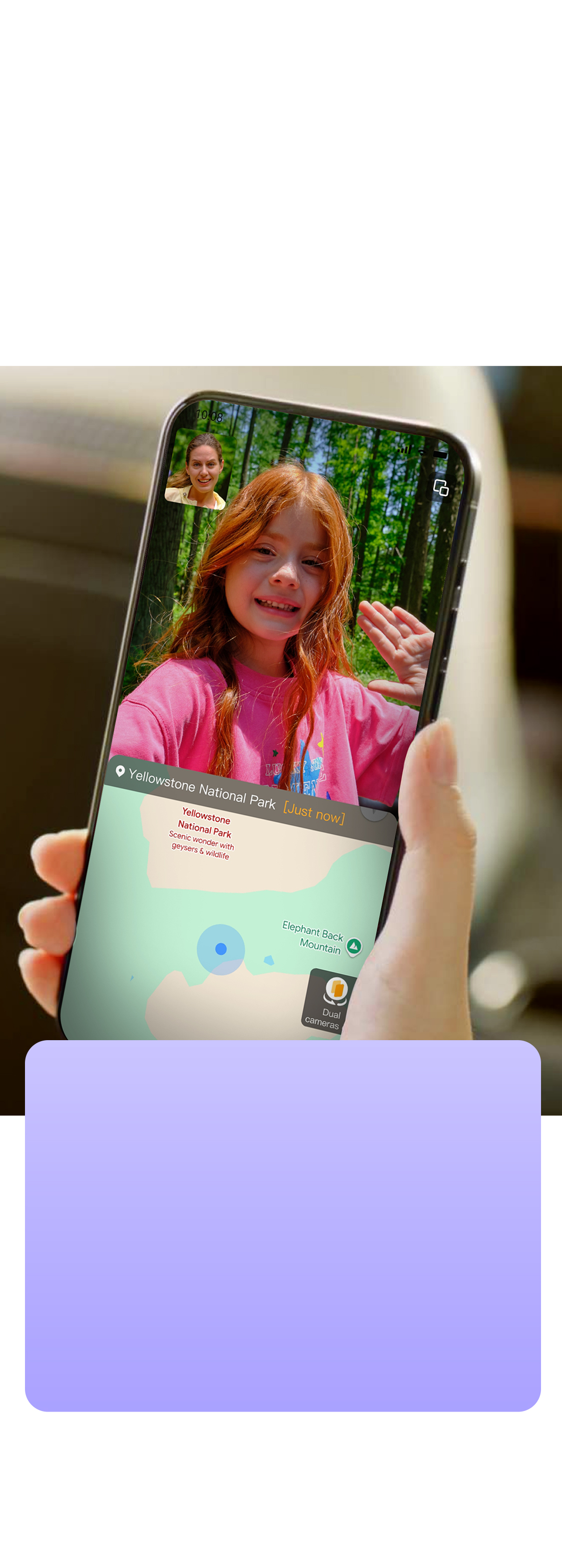 More angles greater safety front rear dual cameras split screen live view and location