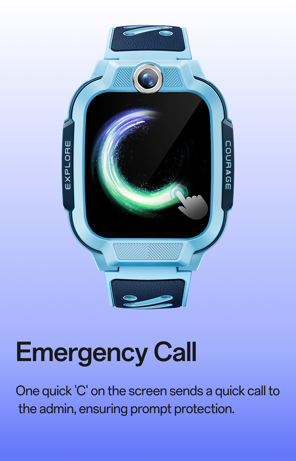 Emergency call quick C button to admin