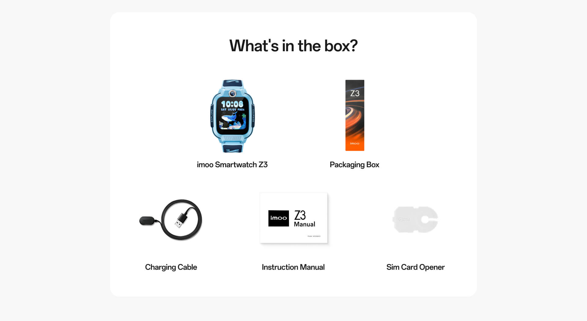What's in the box watch packaging box charging cable manual SIM ejector tool