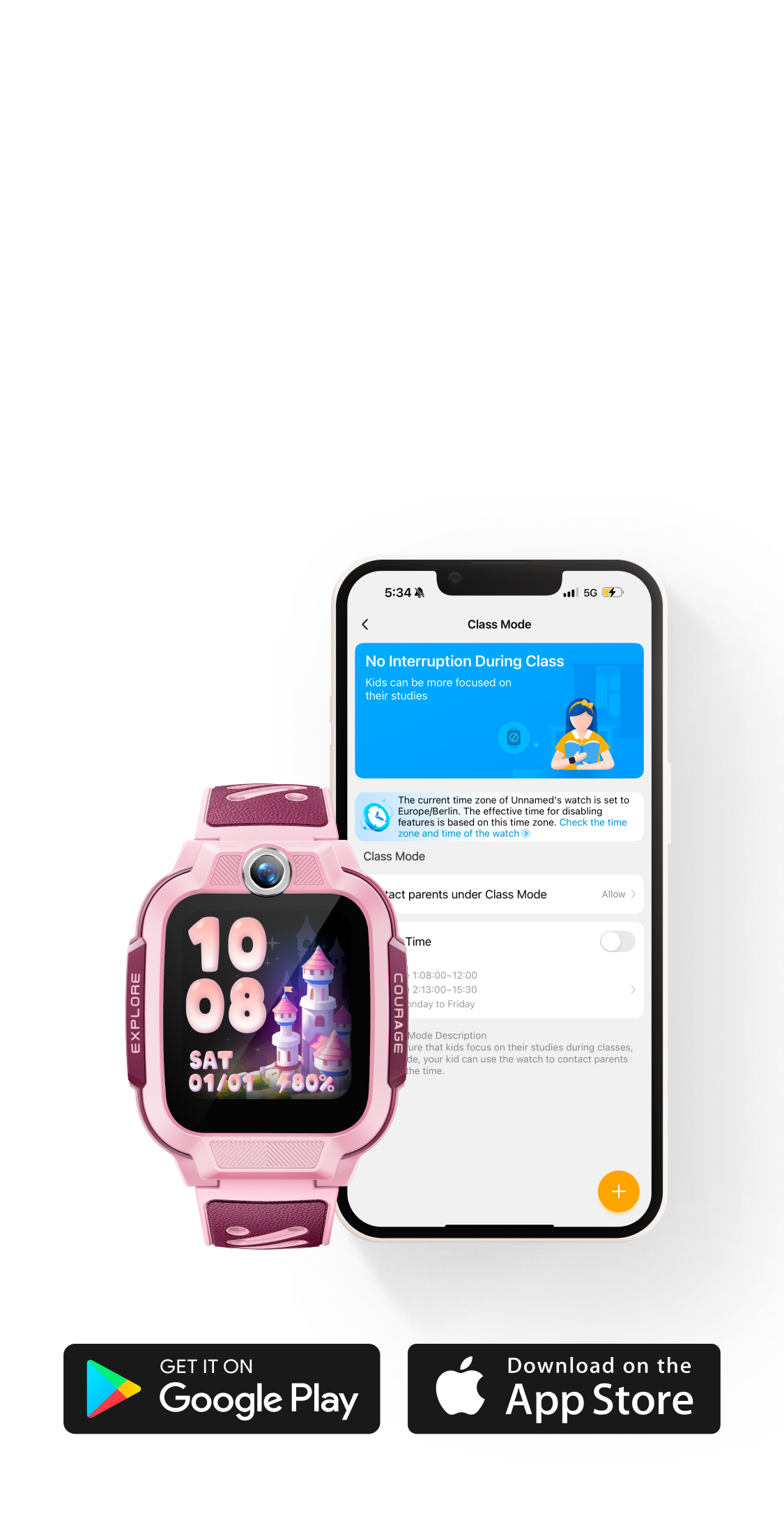 Z3 watch and imoo app class mode