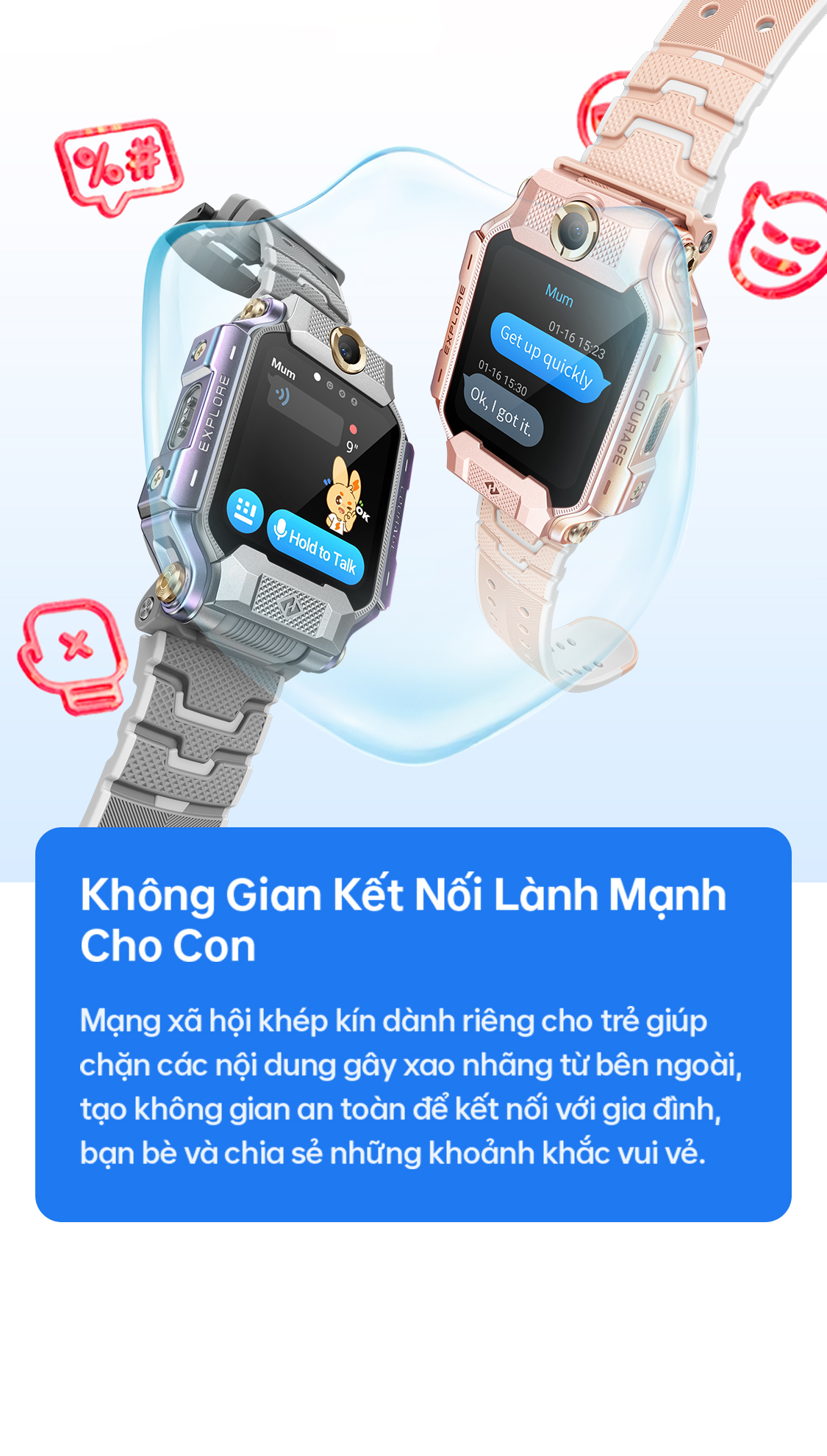 Không Gian Kết Nối Lành Mạnh Cho Con Mạng xã hội khép kín dành riêng cho trẻ giúp chặn các nội dung gây xao nhãng từ bên ngoài, tạo không gian an toàn để kết nối với gia đình, bạn bè và chia sẻ những khoảnh khắc vui vẻ.