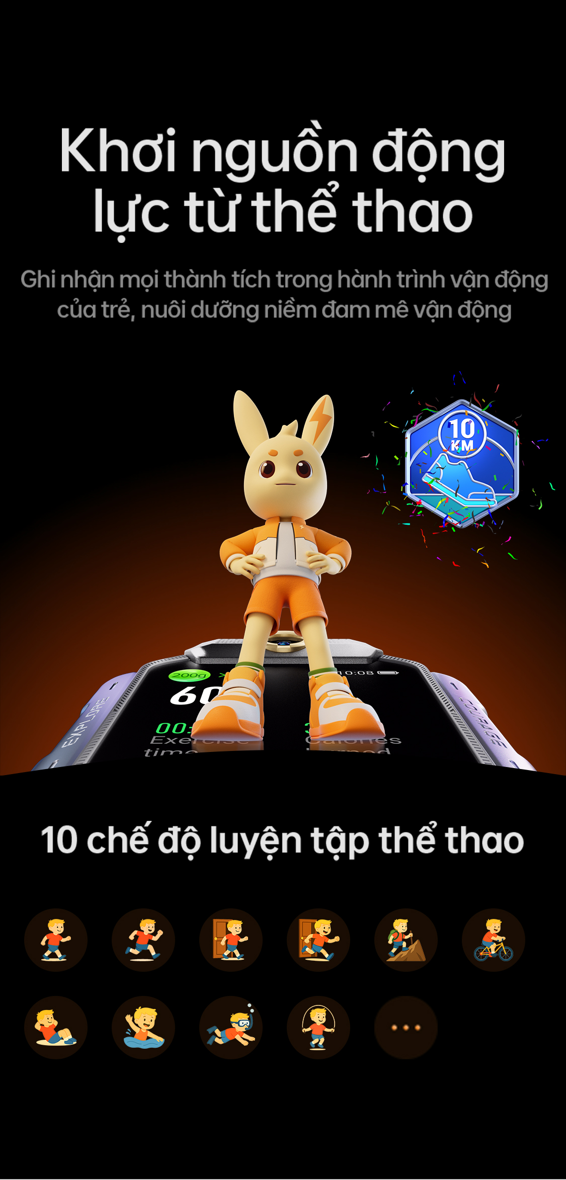 # Khơi nguồn động lực từ thể thao Ghi nhận mọi thành tích trong hành trình vận động của trẻ, nuôi dưỡng niềm đam mê vận động 10 chế độ luyện tập thể thao