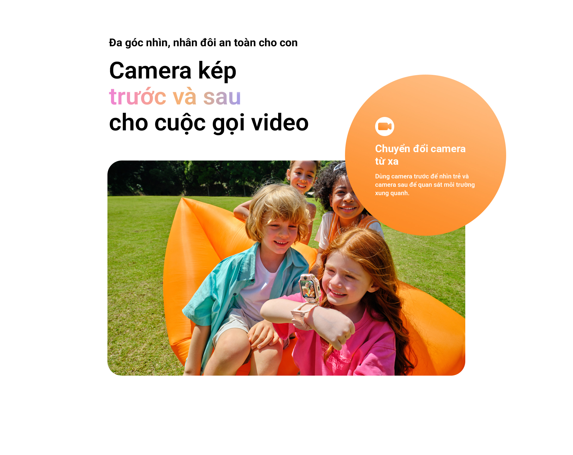 Đa góc nhìn, nhân đôi an toàn cho con Camera kép trước và sau cho cuộc gọi video
