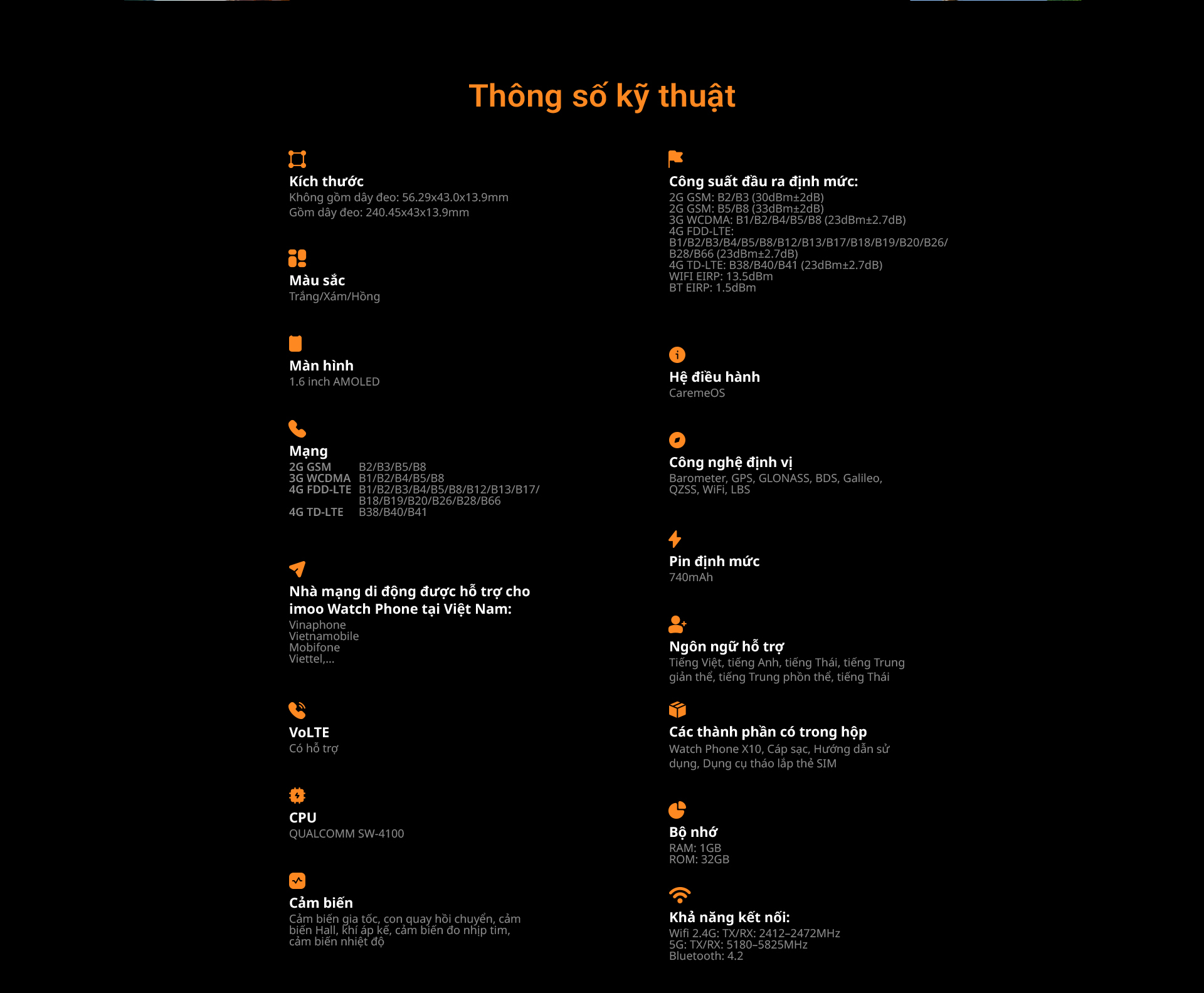 # Thông số kỹ thuật